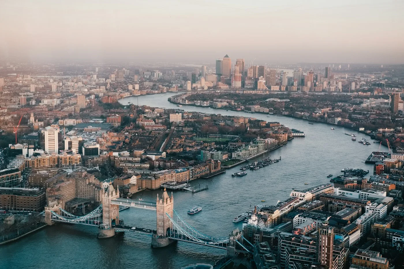 Tower Bridge and the London skyline above the Thames
